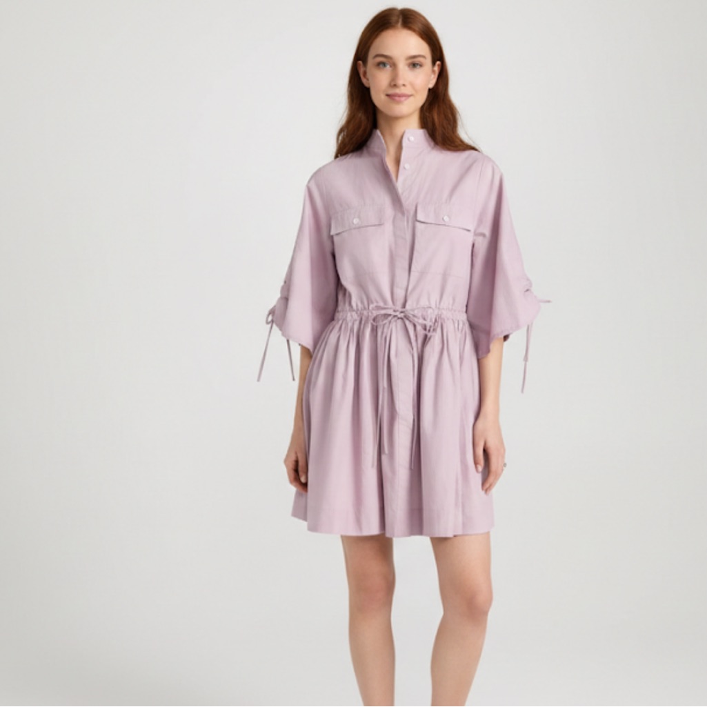 New Hevron Hannah Mini Dress Lilac Purple Size Medium